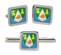 Pacifico Glamorgan (Galles) Quadrato Gemelli E Fermacravatta Set