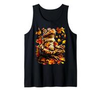 Pacifico rospo Foglie di Caduta meditando Animale Yoga Autunno Arte Canotta