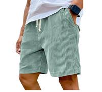 Pacificozy Men's Shorts, Mokaloha Mens Corduroy Shorts, Breathable Casual Lace-Up Loose Short, for Summer Beach (Light Green,2XL)