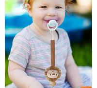 Pacifier Clip Holder - Cute Animal-Shaped Teething Strap, Silicone Baby Pacifier Leash | Anti-Lost Nipple Clip for Dummies, Teethers & Bibs, Soft Chewable Toy Holder for &