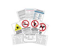 Pack 10 cartelli START-UP adesivi obblighi per locali, bar e ristoranti - regole sicurezza per locali 13,5 x 20 cm - Kamiustore