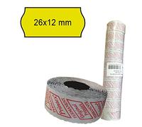 PACK 10 ROTOLI 1000 ETICH. 26x12mm ONDA GIALLO PERM. Printex