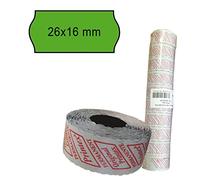 PACK 10 ROTOLI 1000 ETICH. 26x16mm ONDA VERDE PERM. Printex