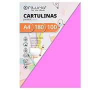 Pack 100 Cartulinas Color Rosa Tamaño A4 180g