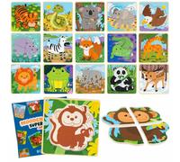 Pack 16 Puzzle in Legno di 4 Pezzi per Gadget Compleanno Bambini 1-5 Anni