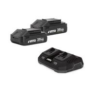 Pack 2 Batterie Lithium 20V 2Ah + Doppio Caricatore 20V VITO EGO