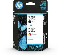 HP 305 2-Pack Tri-color/Black Original Ink Cartridge cartuccia d'inchiostro 2 pz Originale Resa standard Nero, Ciano, Magenta, Giallo