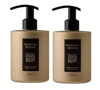 Pack 2 | Crema mani Oriental Woods Deliplus con dosatore | Con Burro di Karitéy e Vitamina E | 2 barattoli da 290 ml