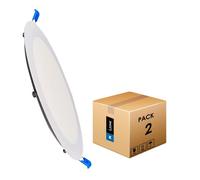 Pack 2 Downlight LED 220mm 20W 2000 lumen Pannello Rotondo Extra Piatto Colore