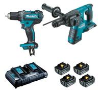 MAKITA Kit DLX2138PTJ (DDF482 + DHR264 + 4 x 5,0 Ah + DC18RD + MAKPAC 3 + MAKPAC 4)