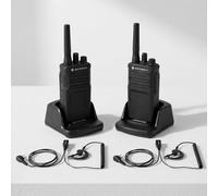 Pack 2 Motorola XT420 + 2 auricolari BR1703 Pack con 2 walkie-talkie Motorola XT420 e 2 auricolari con gancio, una soluzione robusta e affidabile per