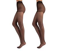 PACK 2 PAIA COLLANT FINE || CALZE TRASPARENTE || CALZA DONNA || 20 DEN || NERO, NATURAL, BLU || S, M, L, XL, XXL || CALZETTERIA ITALIANA || (XL, NERO)