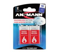 Ansmann batteria alcalina a blocco da 9V, confezione blister da 2 per rilevatori di fumo