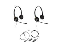 Pack 2 Plantronics EncorePro HW520 + Cavo e doppio ascolto Cuffie con cavo leggere ed ergonomiche con microfono antirumore e cavo Y per collegare due