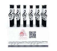 Pack 24 bolígrafos negros clave de sol B1004