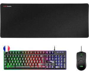 PACK 3 EN 1 GAMER (CLAVIER/SOURIS/TAPIS) MARS GAMING MCPX RGB (NOIR) NEW