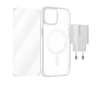 Pack 3-in-1 per iPhone 15 Plus cover film caricatore USB-C 20W 4smarts