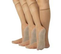 PACK 3 PAIA GAMBALETTI RIPOSANTE | SOLETTA MASSAGGIANTE IN COTONE | NERO, NATURALE | 20 DEN | CALZETTERIA ITALIANA (UNICA = 36/41, 3 PAIA - NATURALE)