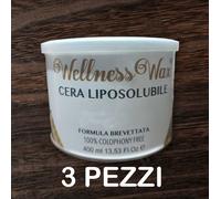 Pack 3 pezzi - Cera depilatoria Wellness Wax 400ml Titanio Rosa