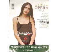 PACK 4 canotte donna TOP spalla stretta OPERA bianco nero cotone 100% canottiera
