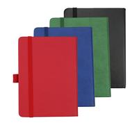 【pack 4】small diary notepad, a6 notebooks, small pocket notebook with marker ribbons and elastic closure, 160 pages (80 sheets) 80gsm, hardcover notepad (4 colors, 14 x 9.5cm)
