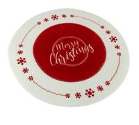 Pack 4 Sottopiatti Natalizi in Feltro Buone Feste Decorazioni Tavola 30 cm Addobbi Natale Bianco