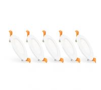 Pack 5 Downlight LED 6W Circolare SuperSlim Foro Ø 110 mm