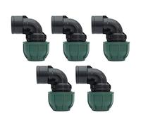 [Pack 5] Gomito filettato maschio PP per tubo in polietilene (PE) Gomito da 25 mm x 3/4" a 90 gradi. Connettori dell'acqua per tubi. Montaggio rapido per l'installazione di condutture