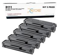 PACK 5 Toner D111 S / D111 L per Samsung M2026 W M2070-W M2070W M2026-W M2022