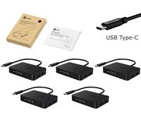 PACK 5 Usb Type-C Hub 4 USB 3.0 ricarica Vga Full Hd Macbook Samsung Rivenditore