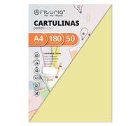 Pack 50 Cartulinas Color Crema Tamaño A4 180g