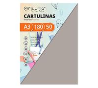 Pack 50 Cartulinas Color Gris Tamaño A3 180g