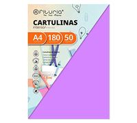 Pack 50 Cartulinas Color Lila Tamaño A4 180g