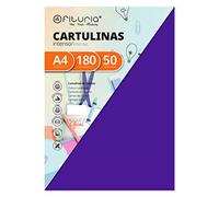 Pack 50 Cartulinas Color Morado Tamaño A4 180g