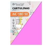 Pack 50 Cartulinas Color Rosa Tamaño A4 180g
