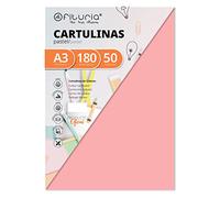 Pack 50 Cartulinas Color Salmon Tamaño A3 180g