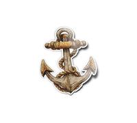 PACK ADESIVI STICKERS Vinile Ancoraggio Vintage Barca Resistente UV & Acqua Marina Nave Legno Corda Old School Pirata Mare Oceano Marino Per Computer Bottiglia e Auto Decorazione Esterna 9cm