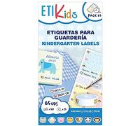 Pack Animali: 40 Adesivi e 25 Etichette Termoadesive con Icone di Animali, per Bambini e Adulti, Oggetti, Asilo, Scuola, Sport, Resistente, Facile da Usare - Colore: Animali, Dimensioni: 30x19 mm