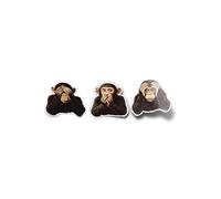 PACK AUTOCOLLANTI STICKERS Vinile Le Tre Scimmie della Sapienza Emoji Resistente Acqua Uv Coperchio Bocca Orecchie Occhi Nulla Vedere Sentire Dire Per Computer Bottiglia e Auto Deco esterno