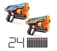 Pack Blasters - ZURU - XSHOT Skins Griefer 2PK - Blaster a canna rotante con tiro da 27 metri e 24 dardi inclusi