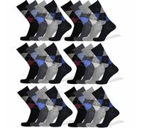PACK CALZINI UOMO MEZZA GAMBA IN COTONE CON FANTASIA A ROMBI VARI COLORI YC183