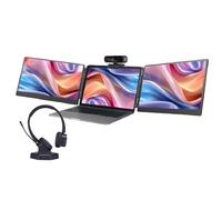 Pack Cleyver Nomad Tutto-In-Uno Doppio schermo, webcam HD, cuffie comfort: il pack nomade per lavorare ovunque!