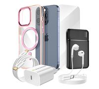 Pack Completo per iPhone 15 Pro Cover, Vetro, Caricatore, Batteria Esterna,