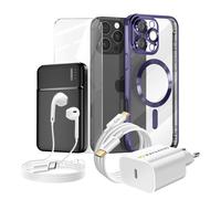Pack Completo per iPhone 16 Pro Max Cover, Vetro, Caricatore, Batteria Esterna,