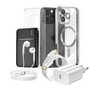 Pack Completo per iPhone 16 Pro Max Cover, Vetro, Caricatore, Batteria Esterna,