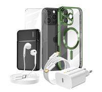 Pack Completo per iPhone 16 Pro Max Cover, Vetro, Caricatore, Batteria Esterna,
