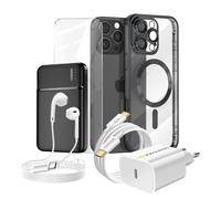 Pack Completo per iPhone 16 Pro Max Cover, Vetro, Caricatore, Batteria Esterna,