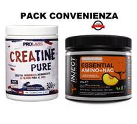 PACK CREATINA 300GR AMINOACIDI ESSENZIALI ESSENTIAL AMINO + NAC 250G GUSTO PESCA