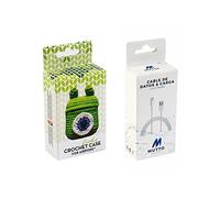 Pack custodia Airpod Crochet Ricky + cavo dati USB-Lightning