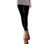 Pack da 3, 5 o 10 leggings NERI donna effetto termico interno felpato elasticizzato collant winter fuseaux. MEDIA WAVE store ® (Pack 5 Paia S/M)